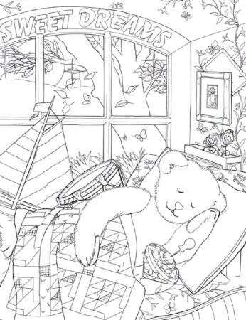 Adorable teddy bear with blanket and drum