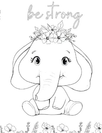Baby elephant illustration with inspirational message