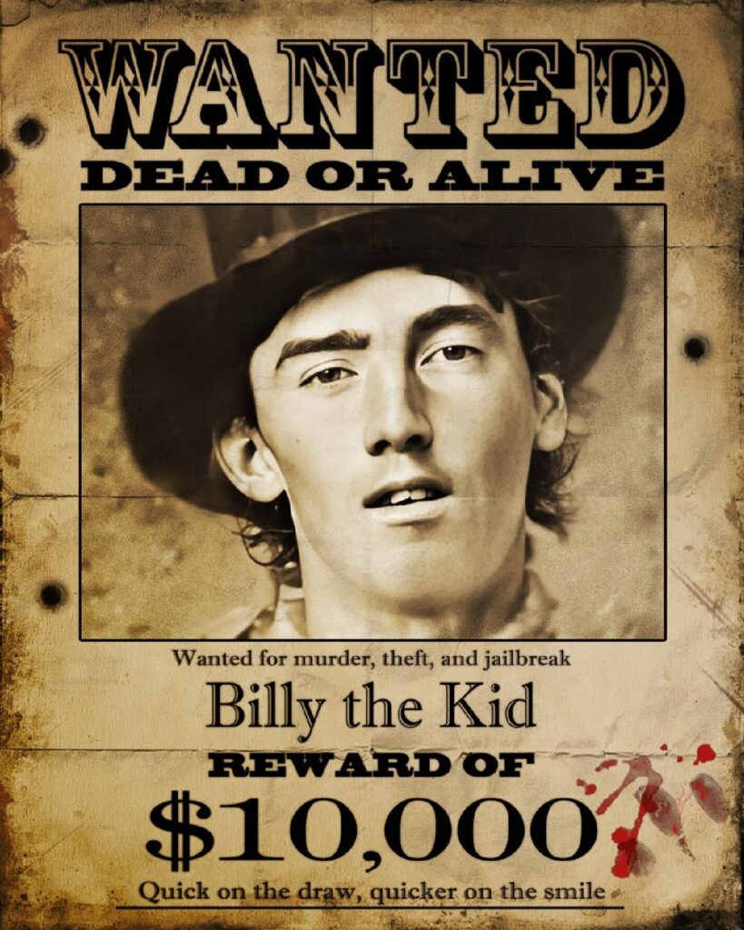 Billy the Kid old dead or alive western outlaw wanted poster