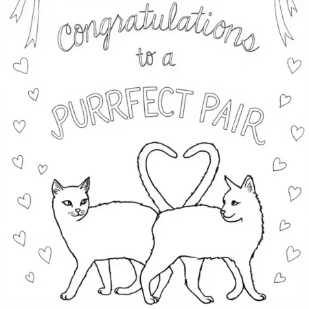 Cat Pair Coloring Page