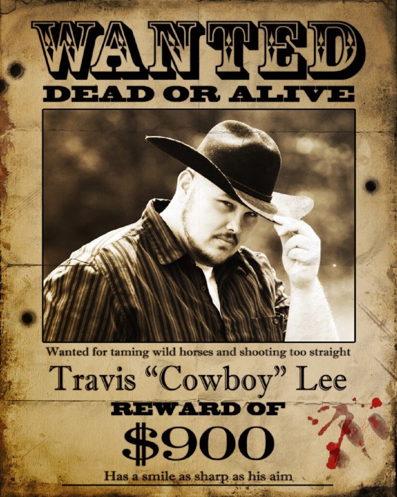 Cowboy vintage wild west wanted poster art