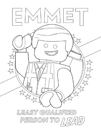 Emmet smiling LEGO character with safety vest