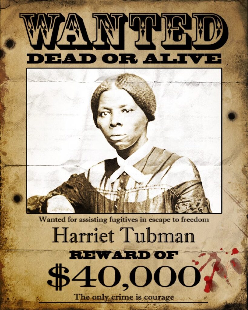 Harriet Tubman historical wanted poster vintage template