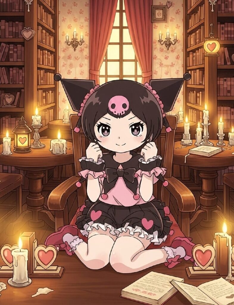 Kuromi Lost in Love and Literature at the Library