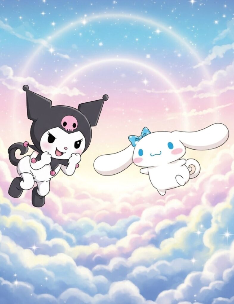 Kuromi and Cinnamoroll Dreams in the Clouds