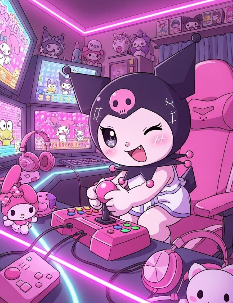 Kuromi the Gamer Creating Playtime Chaos and Cute Victories