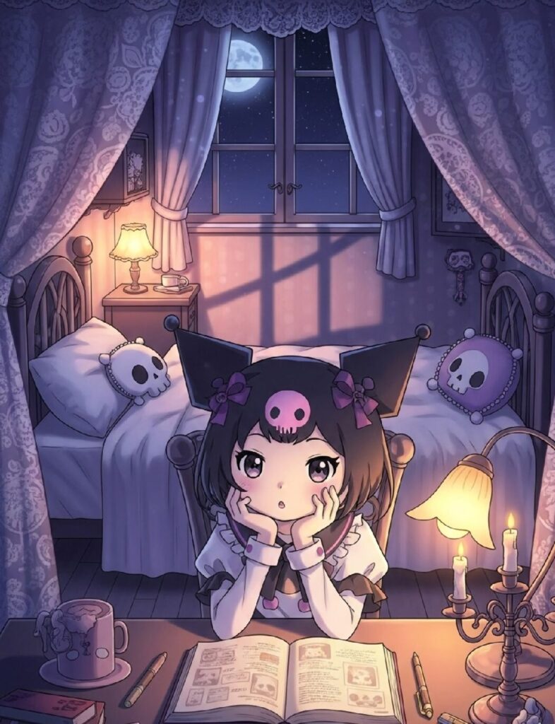 Kuromi’s Quiet Nights and Secret Thoughts Writing in Her Diary