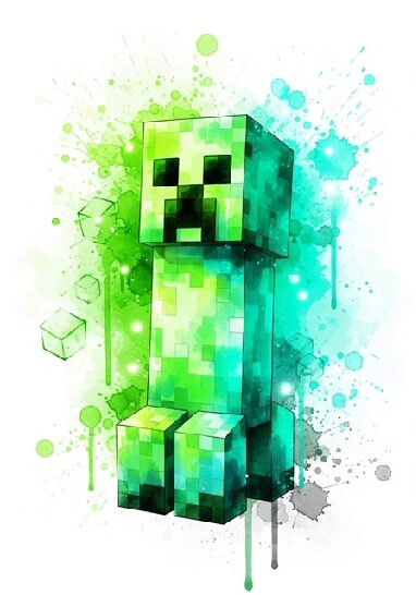 Minecraft Creeper Wallpaper Poster Explosive Monster Art