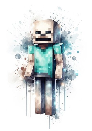 Minecraft Skeleton Wall Decor Cool Game Artwork