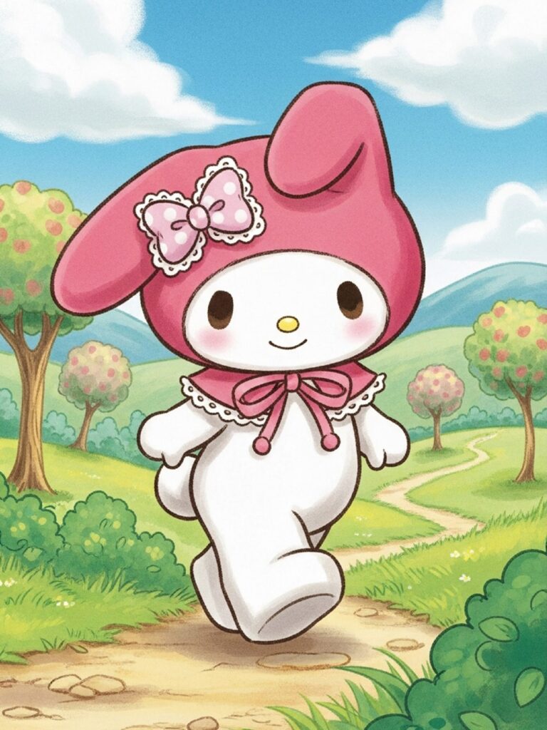 My Melody enjoying a sunny day outdoors