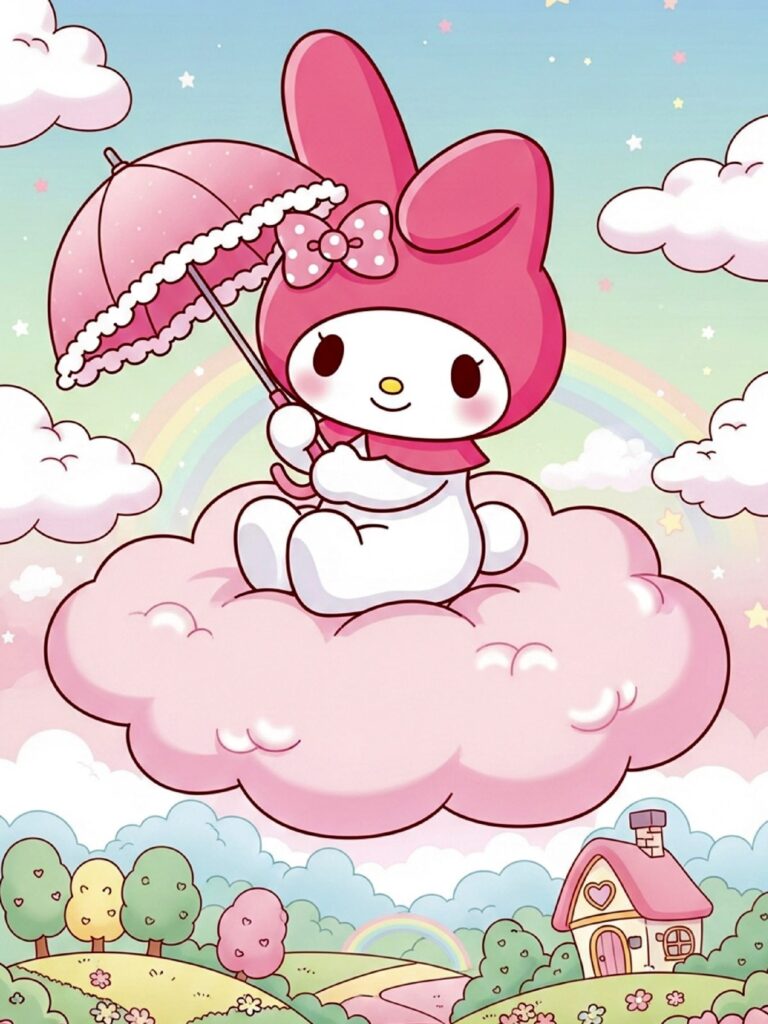 My Melody in a kawaii art style